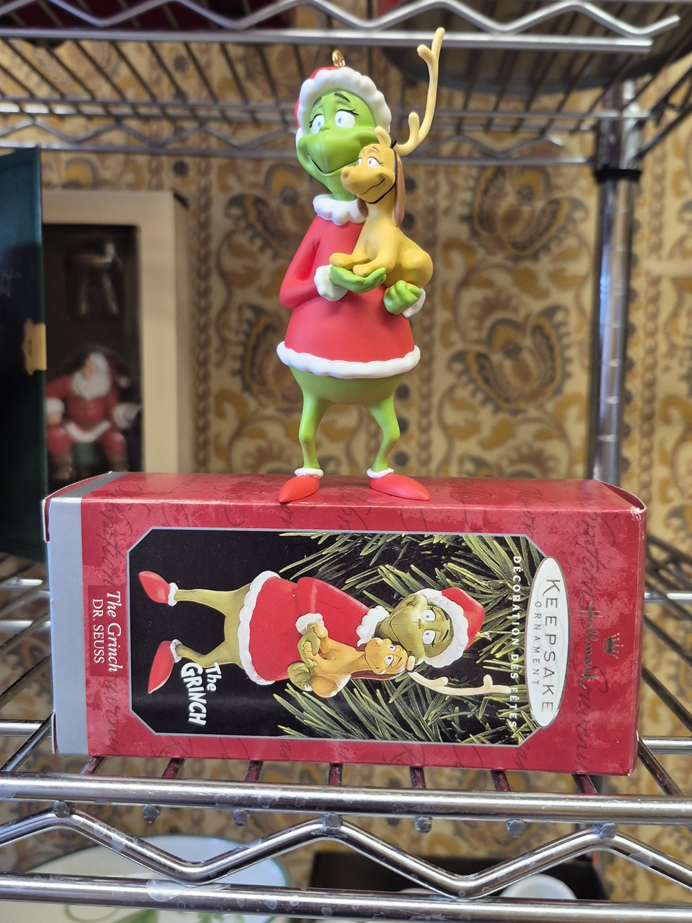 Vtg. 1998 Hallmark Red and Green The Grinch, Dr. Seuss Keepsake Ornament